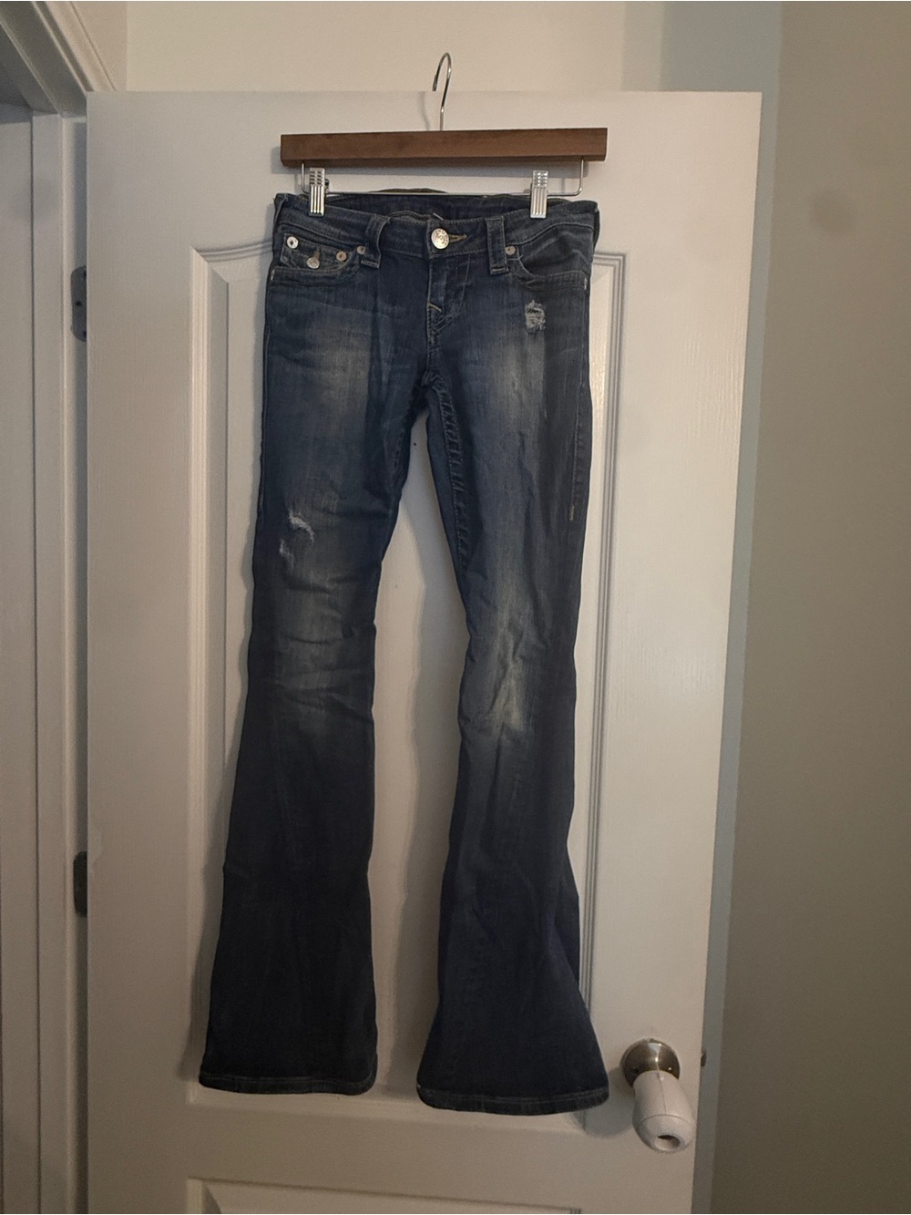 True Religion Women's Indigo Flare Jeans with Faded Detail